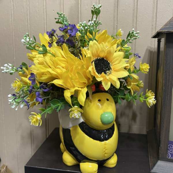 Silk Baby Bee arrangement