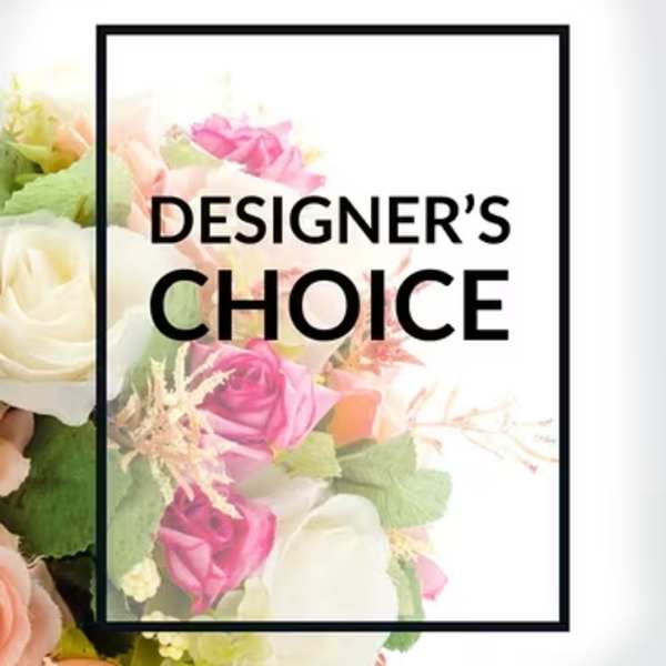 Designer’s Choice floral arrangement with pink and white roses