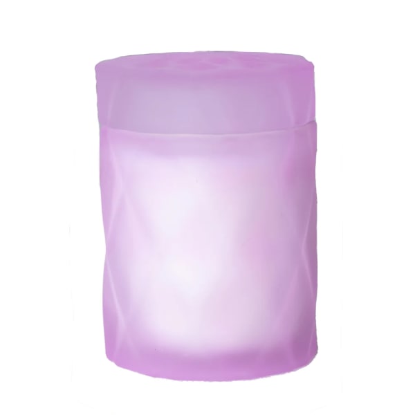 Lavender cylindrical candle in a translucent holder