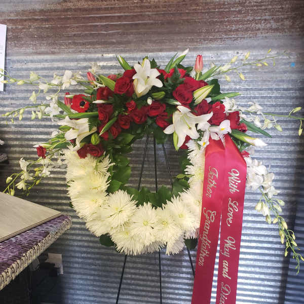 Red and white Wreath