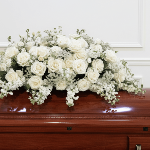 White Casket Cover