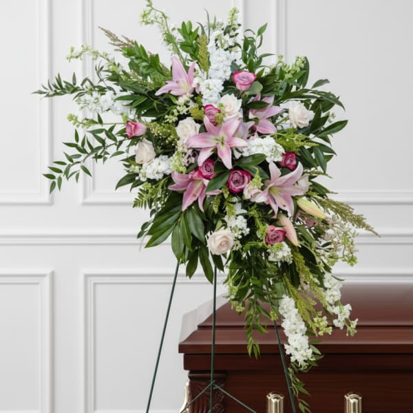 Pink and White Crescent Easel