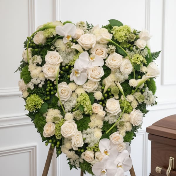Green and White Closed Heart