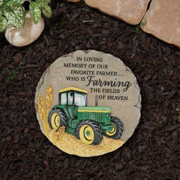 'FARMING THE FIELDS' BEADED GARDEN STONE