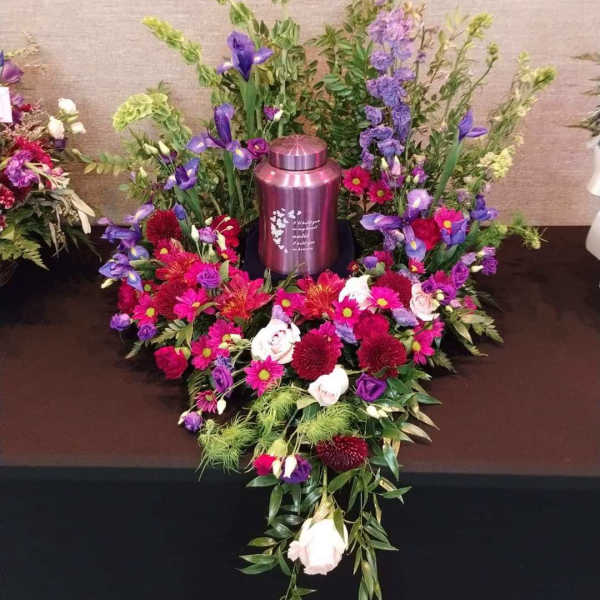 Purple Passion Urn Arrangement.