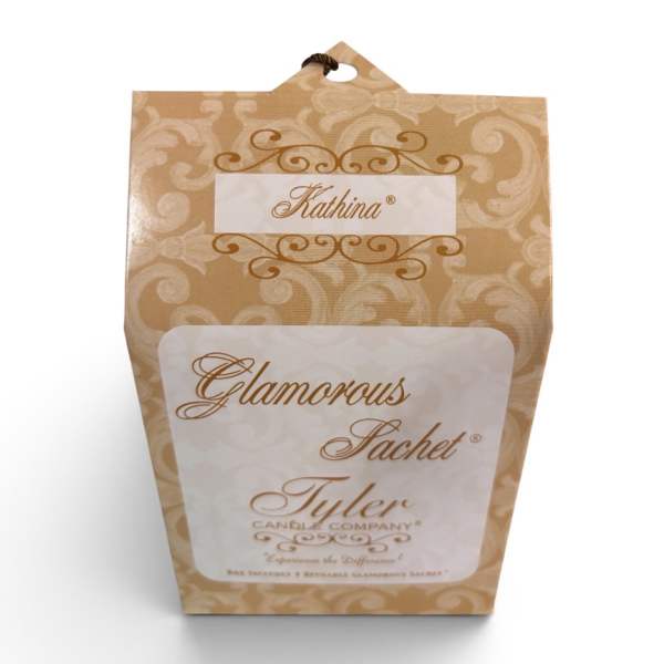 Decorative sachet package labeled Kathina Glamorous Sachet Tyler