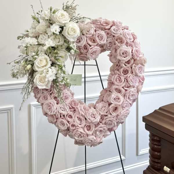 Pink and White Heart Easel