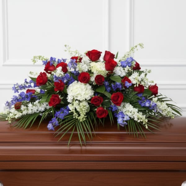Red White and Blue Casket