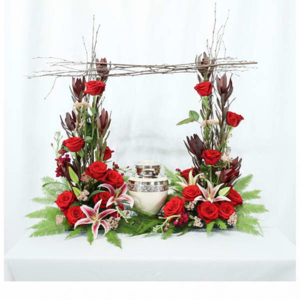 Red Modern Urn Garden