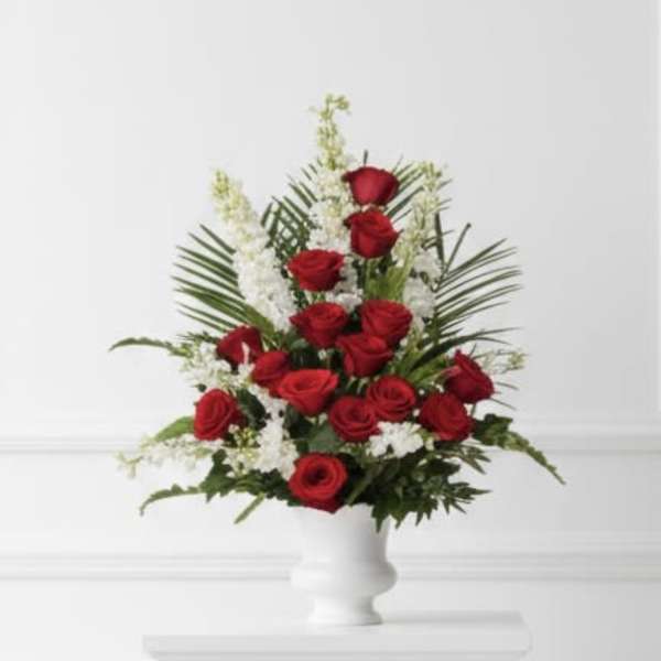 Red and White Urn