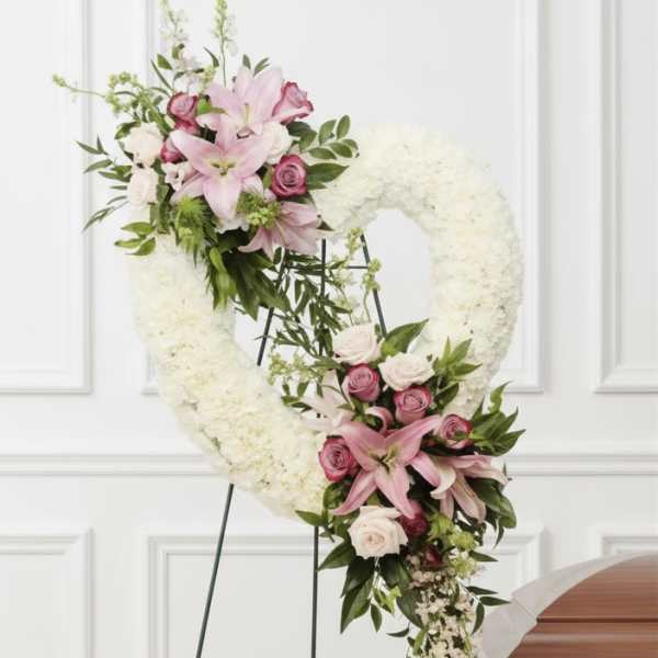 White and Pink Heart Easel