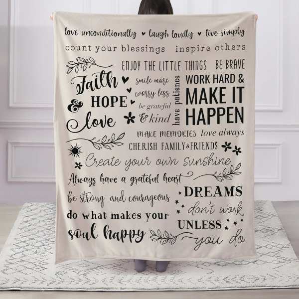 Faith Hope Love Plush Throw
