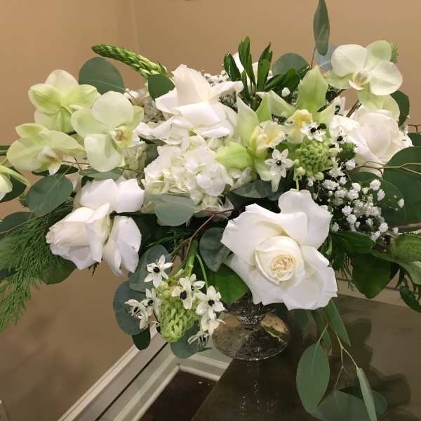 Tribute White Roses and other Blossoms