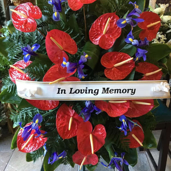 #57 ANTHURIUM AND IRIS WREATH