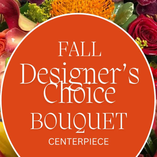 Fall designer's choice bouquet and centerpiece with mixed flowers