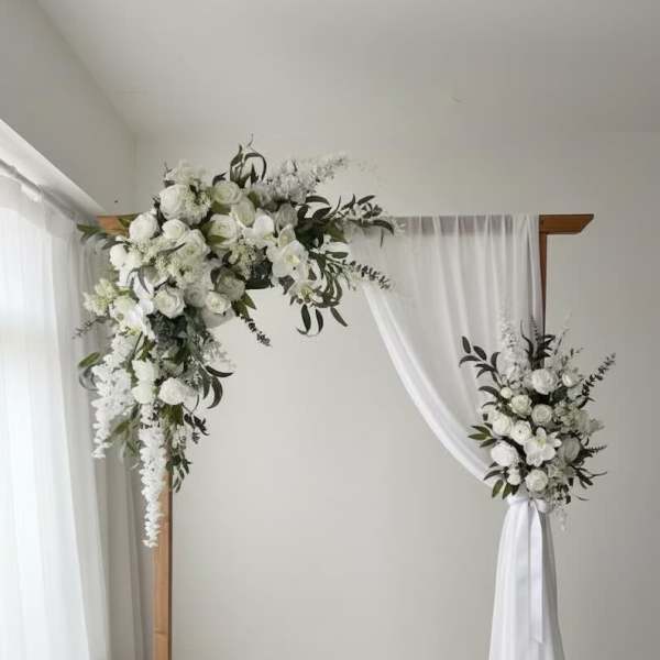 Elegant White Fabric Arch Decoration