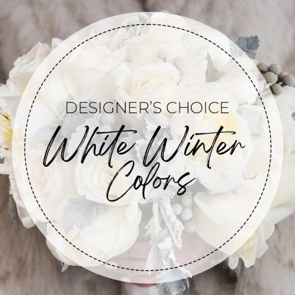 White rose bouquet with pale filler flowers