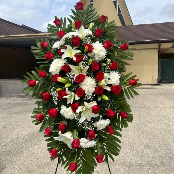 Grand Red and White Standing Spray