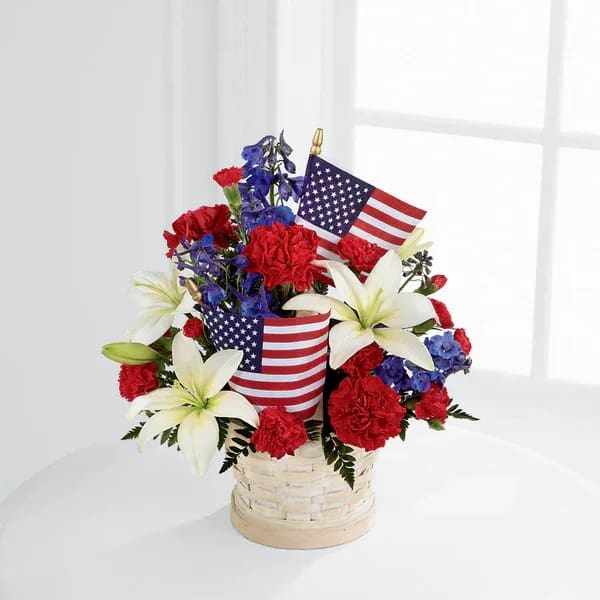 America The Beautiful Floral Basket