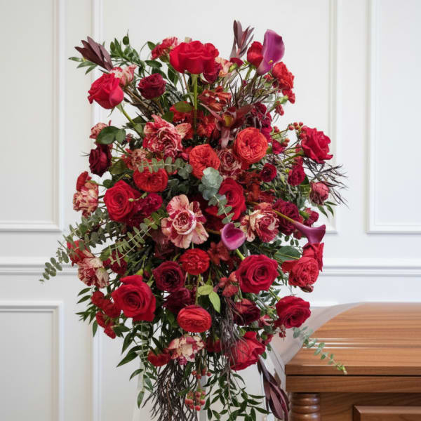 Scarlet Serenity Memorial Spray