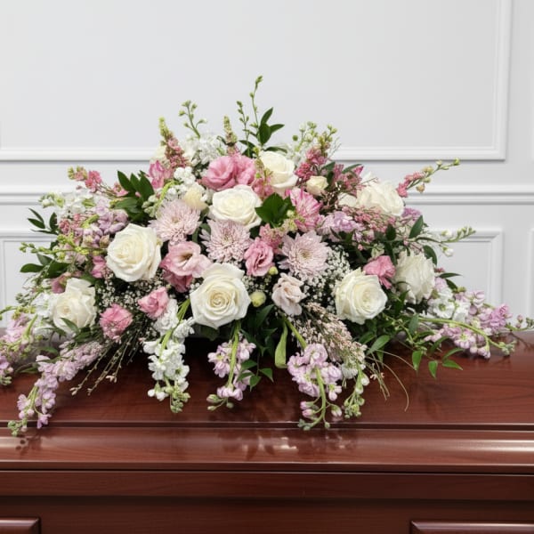 Pink and White Casket