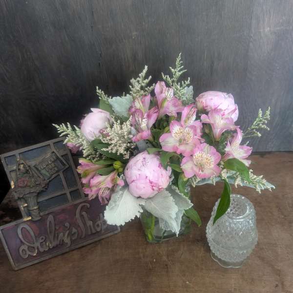 Sweet and Simple Peonies and alstroemeria - next day delivery
