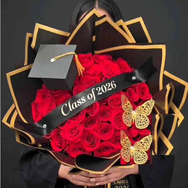 Celebrate Graduation Bouquet wrapped