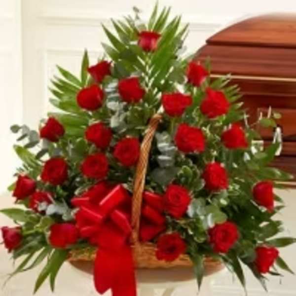 Classic Red Rose Basket