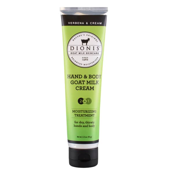 Tube of green hand and body cream with a black cap