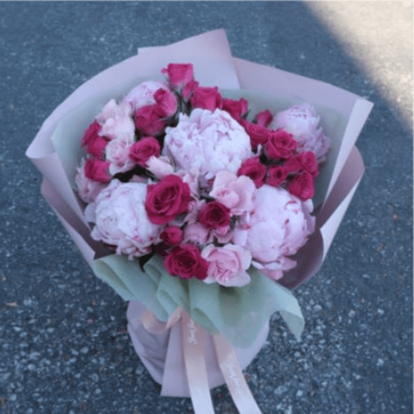 Pink Sweetheart Crush Peonies and Roses