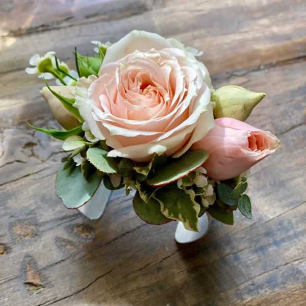 Choose rose color - silver cuff corsage