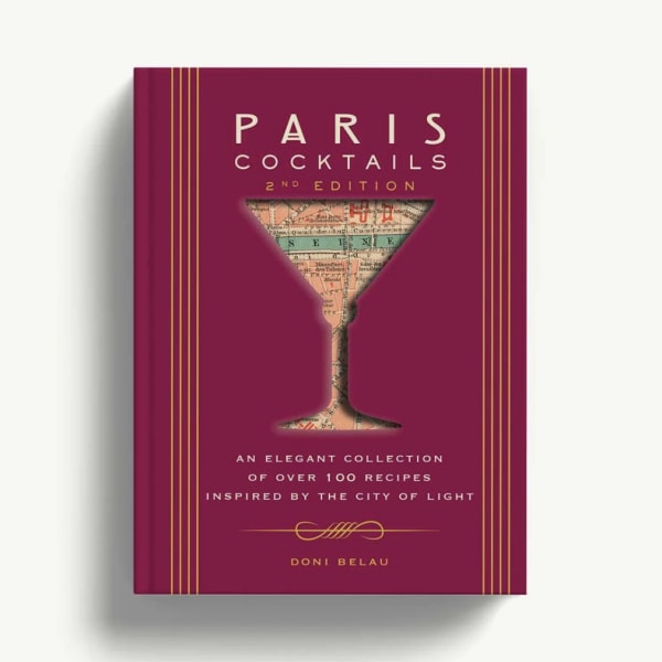 Magenta cocktail recipe book with a martini glass graphic