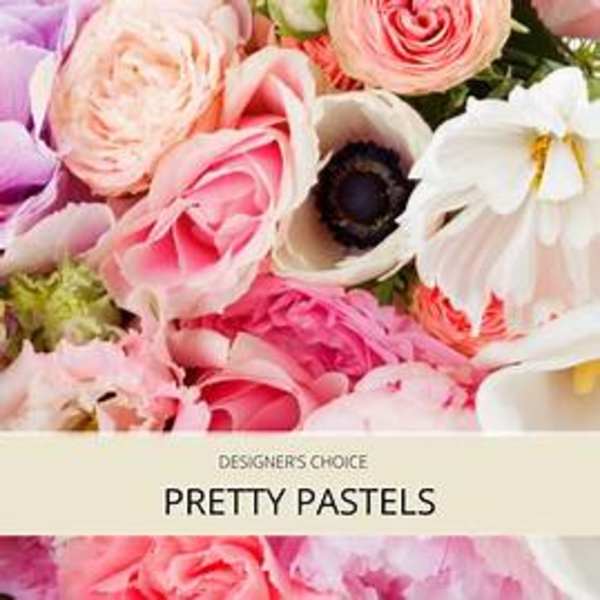Pastel bouquet with pink, peach, and white flowers