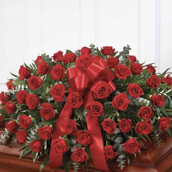 Red Rose Casket Spray