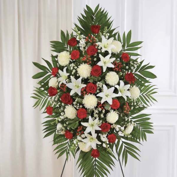 Red and White Standing Spray