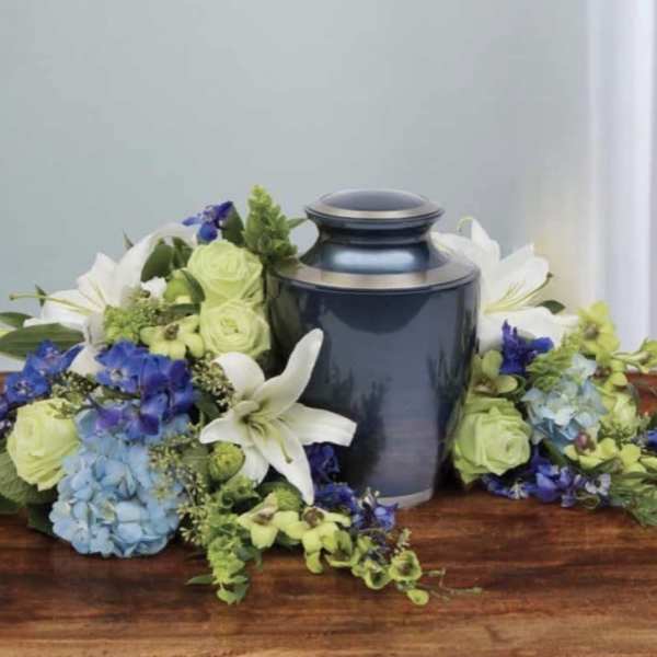 Blue and White Crescent Cremation Piece