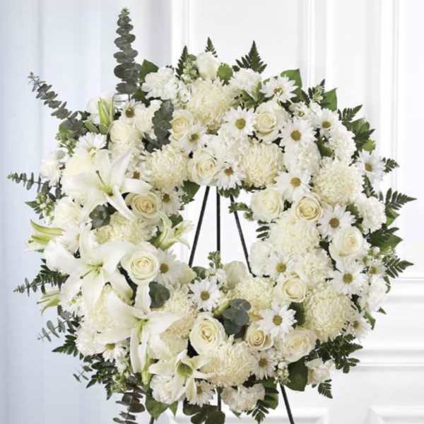 White with Lilies Wreath