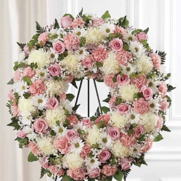 White and Pink Wreath