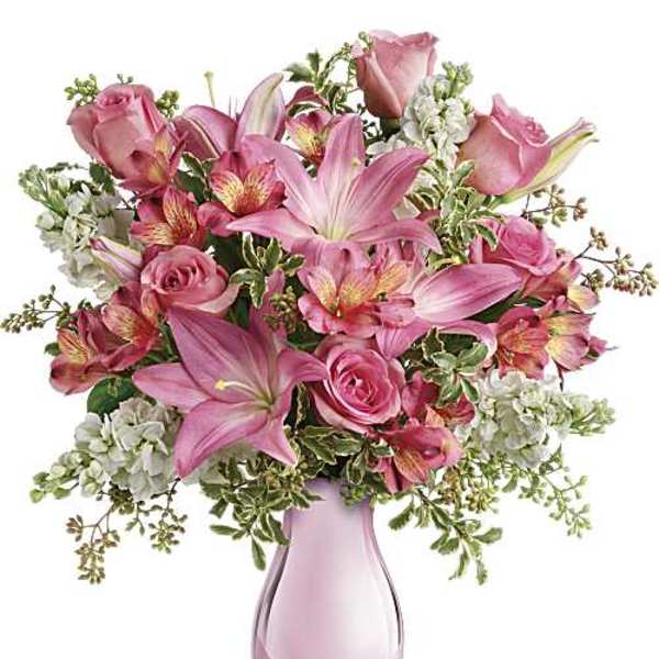 Pink Reflections Bouquet with Roses