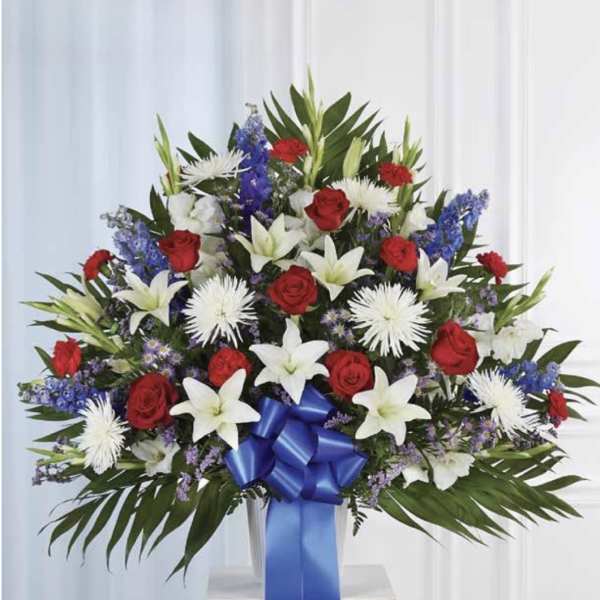 Red, White & Blue Pedestal Arrangement