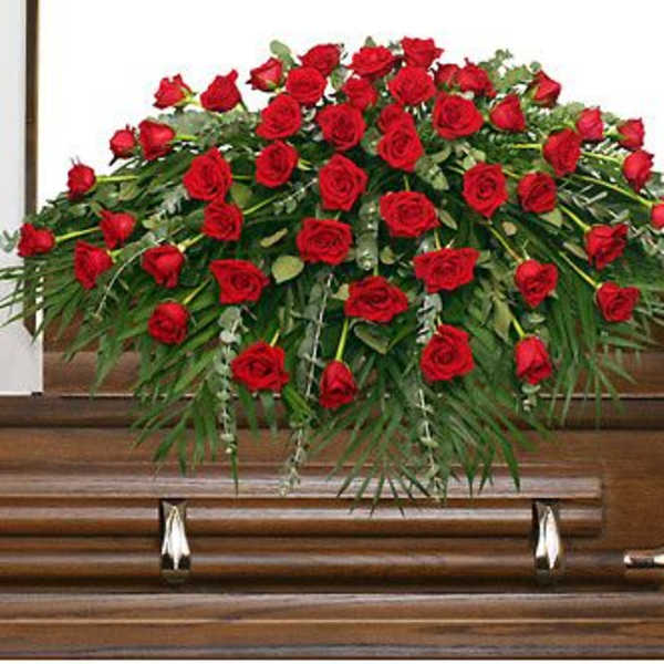 Majestic Red Casket Spray
