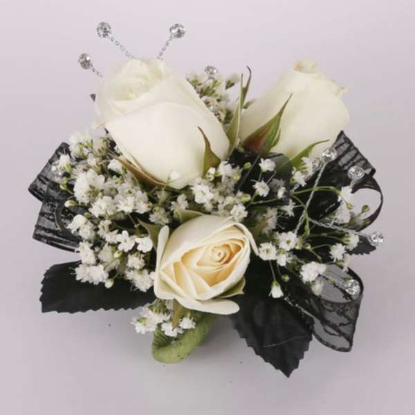 all white corsage
