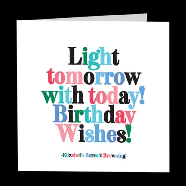 Birthday wishes card with colorful text on a white background