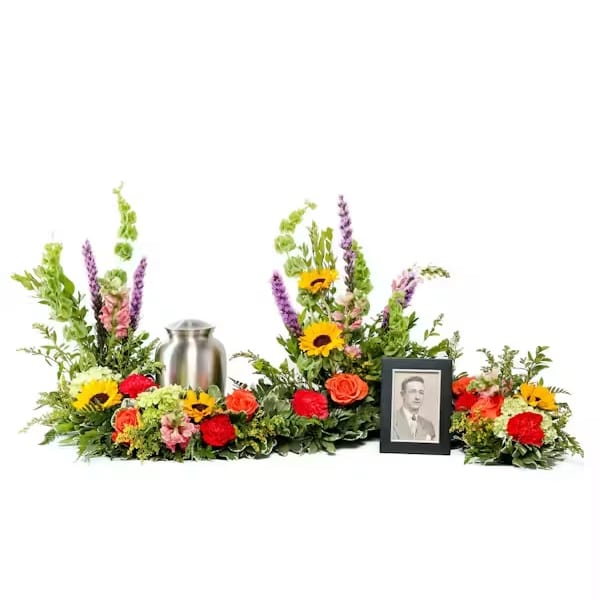 Joyful Sentiments of Color Urn Arrangement