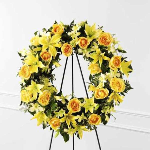 Golden Wreath Standing Spray