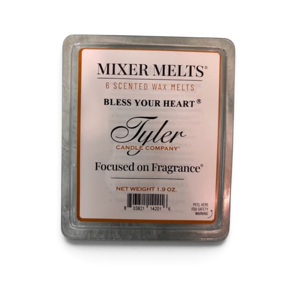 Pack of scented wax melts in a metal tray
