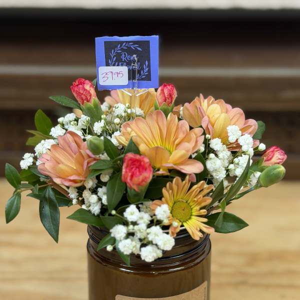 Candle Flower Arrangement