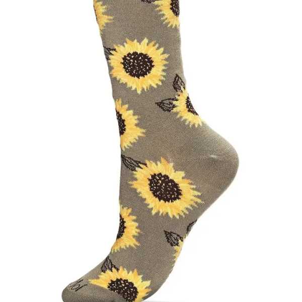 Majestic Sunflower Bamboo Blend Crew Socks