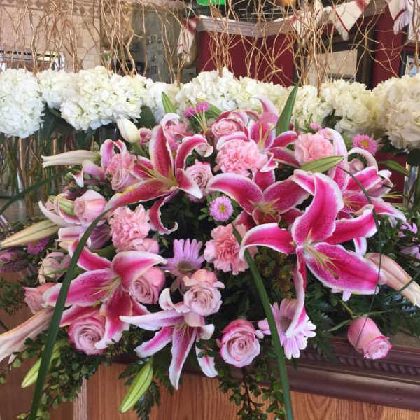 Pink Tranquility Casket Spray