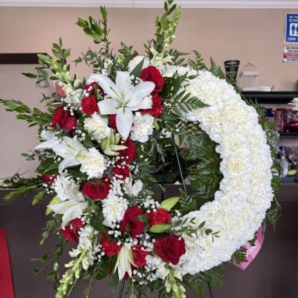 Sympathy Wreath Half and Half